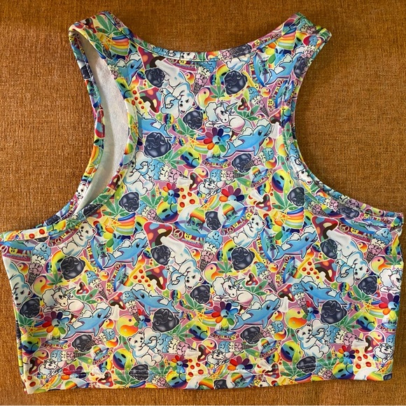 UNIF Rainbow Lisa Frank Crop Small - Picture 2 of 6